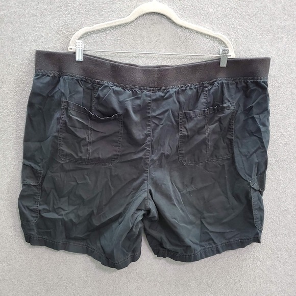 Faded Glory Women Shorts 26w Black Cargo Hiking Pockets Drawstring Inseam 8" - Picture 6 of 7